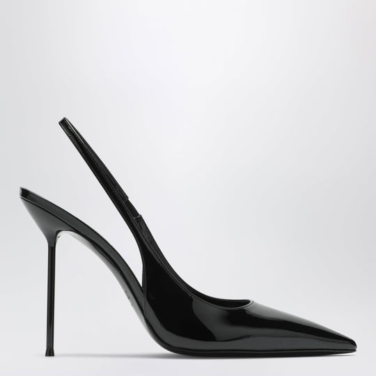 Lidia Slingback Pumps In Black Patent Leather