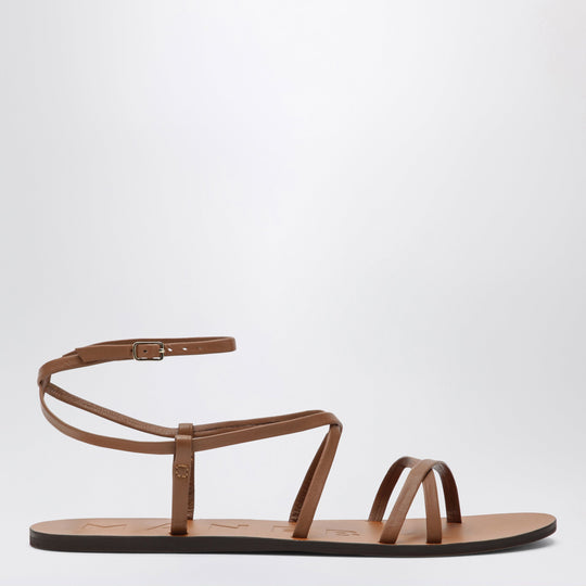 Cuoio Smooth Leather Crossover Sandals