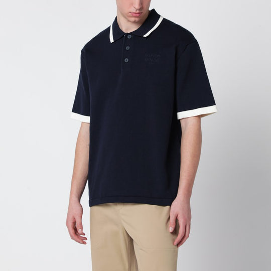 Navy Blue Comfort-Fit Cotton Polo Shirt