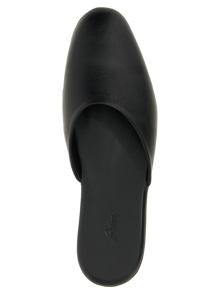Brioni Leather Sabots Flat shoes - Black | 5ea4102d592b7411ee0cd96f554633a1daba6b07