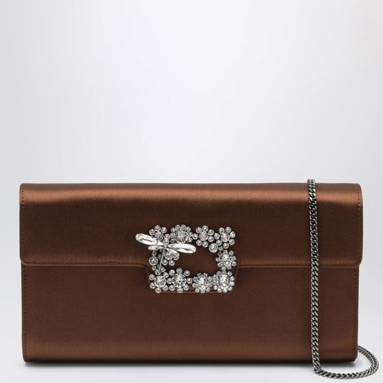 Efflorescence Clutch In Satin Cacao
