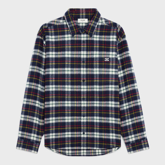 Relaxed Shirt In Brushed Checked Wool
