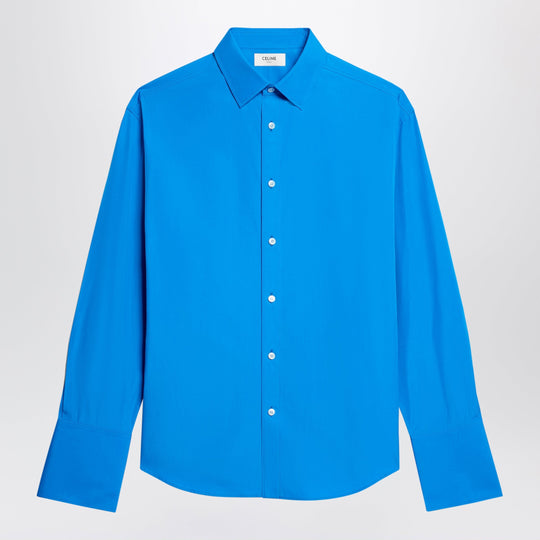 Jed Shirt In Lagoon Coloured Cotton Poplin