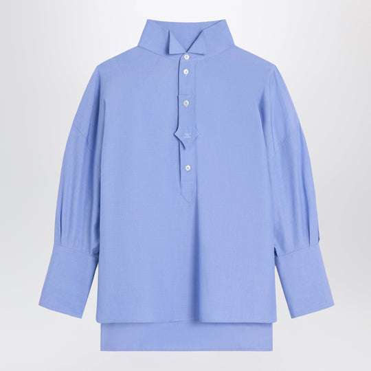 Blue Cotton Poplin Shirt