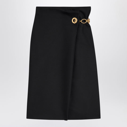 Black Midi Skirt In Mohair