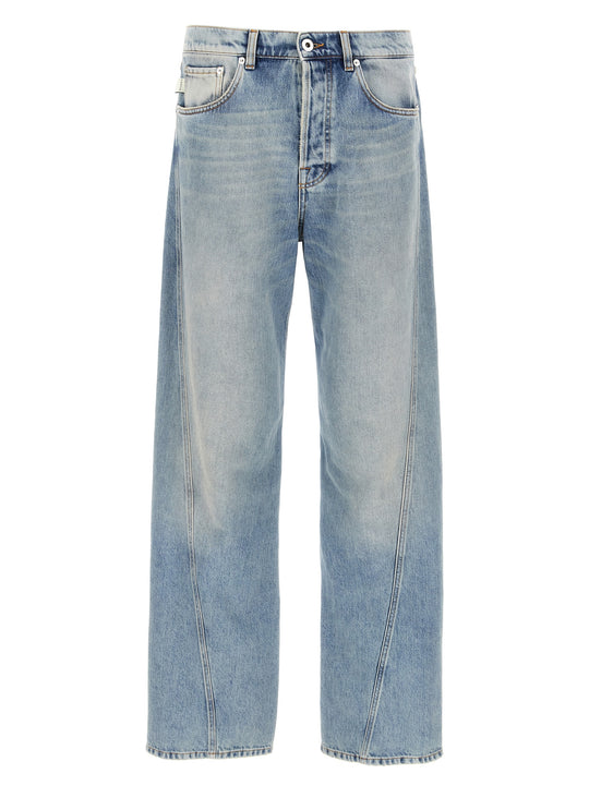 Twisted Hem Jeans Light Blue