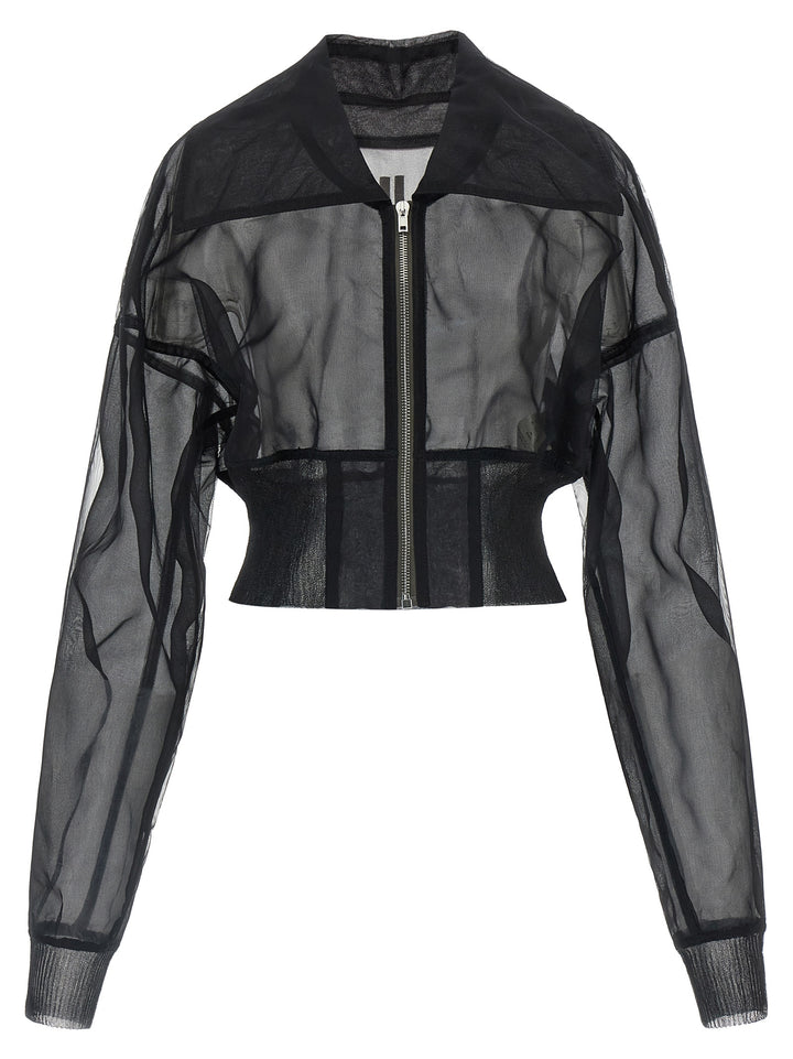 Rick Owens Dracucollar Cropped Puffer Jackets - Black | fd0404c8149fb25939585547d65c2aecc670af23