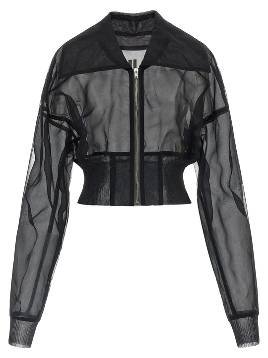 Dracucollar Cropped Puffer Jackets Black
