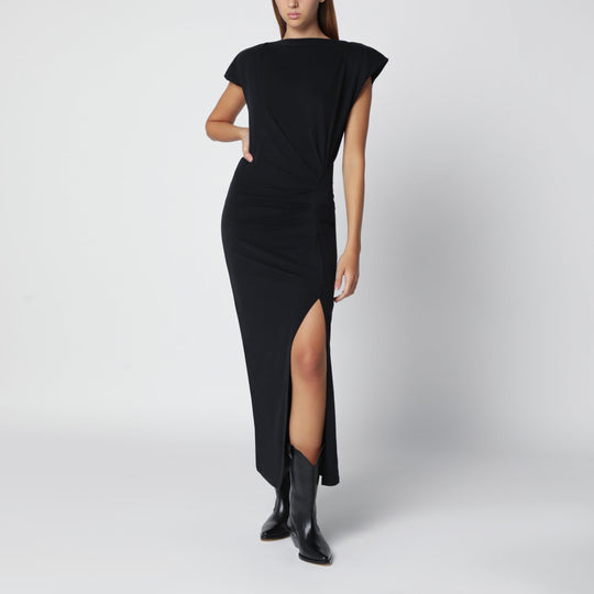 Black Nadela Draped Jersey Dress