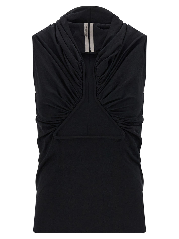 Rick Owens Jersey Ss Prong Tops - Black | 2b620bc09eb4738717dca10ca0b7af0da73e8b4d
