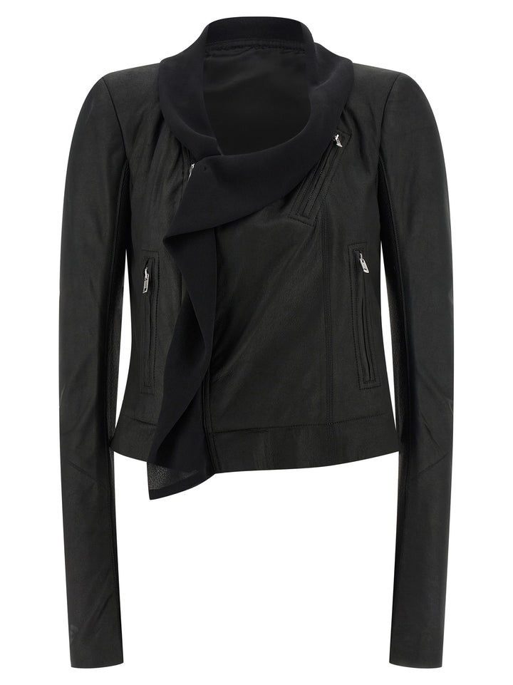 Rick Owens Scarf Biker Puffer Jackets - Black | 899751c29c77a1b8f10a482b1d03f7fd2e464c5f