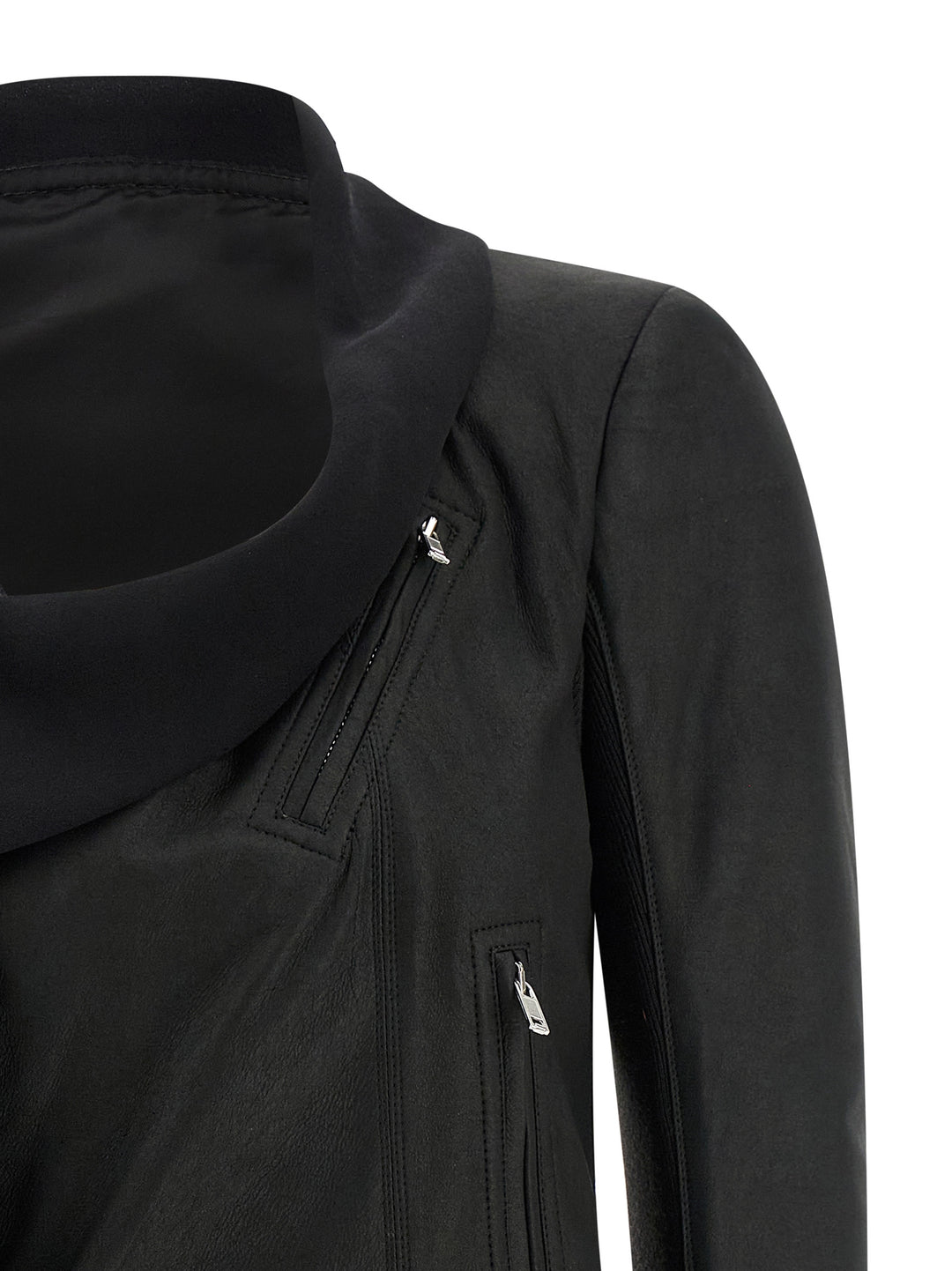 Rick Owens Scarf Biker Puffer Jackets - Black | e4daf037e94e152b2db2c3f622d76b57728cc8be
