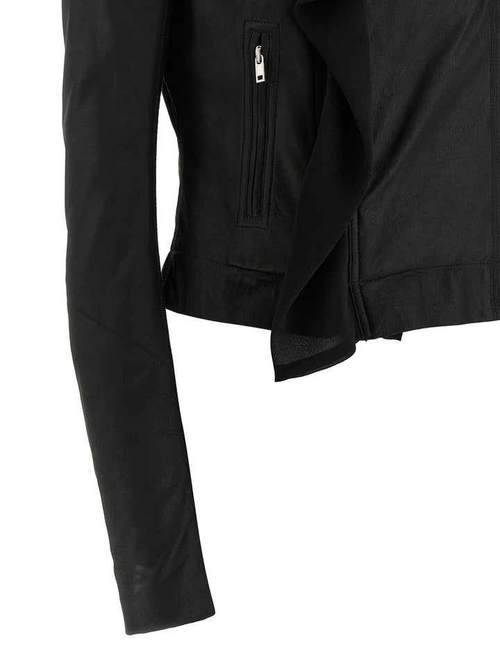 Rick Owens Scarf Biker Puffer Jackets - Black | c586ccfd3c228de084ab09b25cec2e8733137101