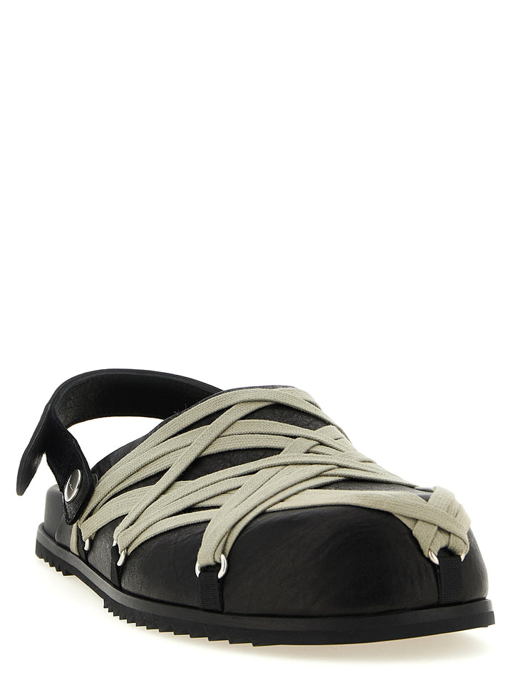 Rick Owens Megalace Mule Granola Flat shoes - Black | 6120efce83f370faaa1985e3452d104a2e835544