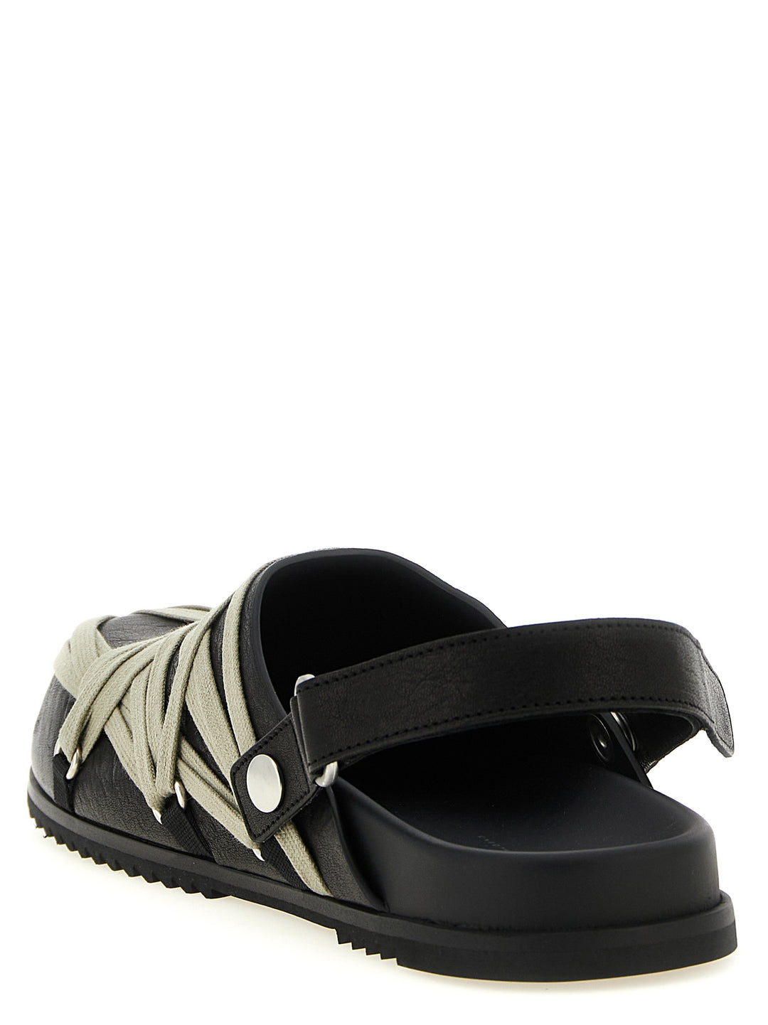 Rick Owens Megalace Mule Granola Flat shoes - Black | 2a474b7be7d5ff3ad0f91eb78a56ae3ac4849a6d