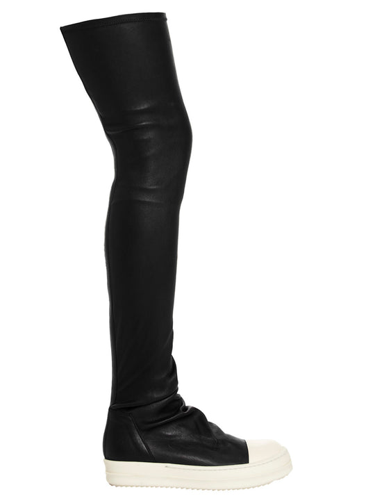 High Stocking Sneaks Boots And Ankle Boots White/Black