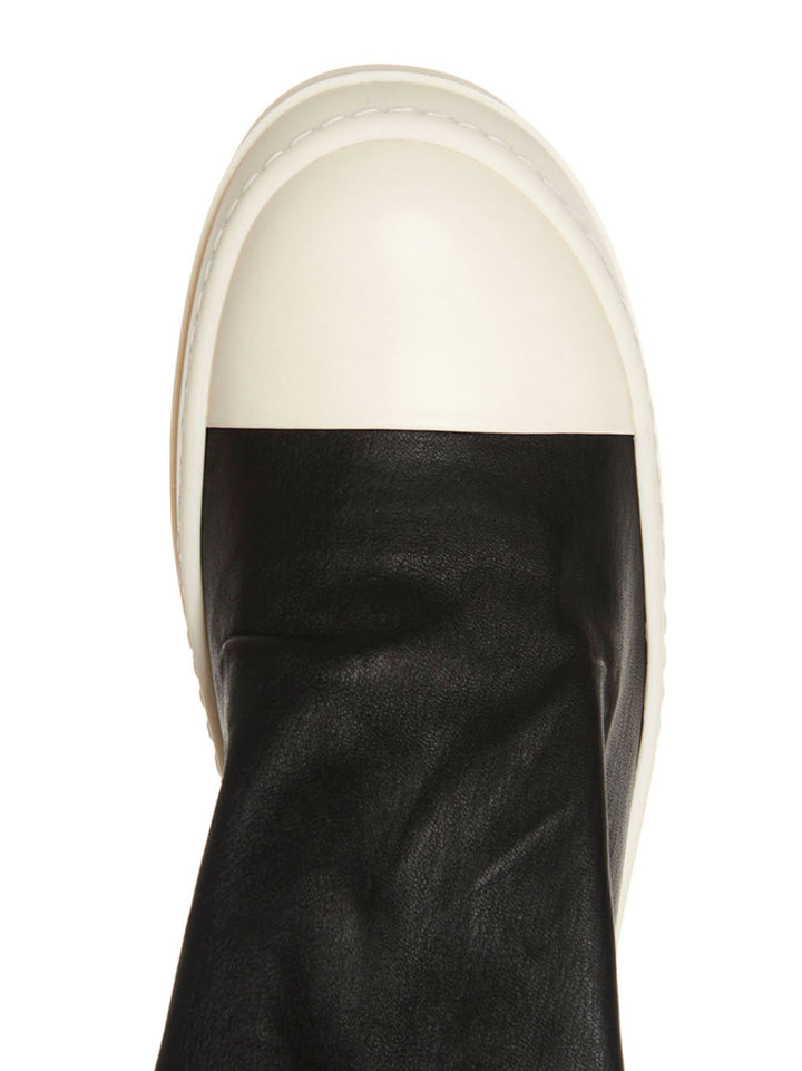Rick Owens High Stocking Sneaks Boots and Ankle Boots - White/Black | 991769bdce5d72b413b1bb649c0852896e735979