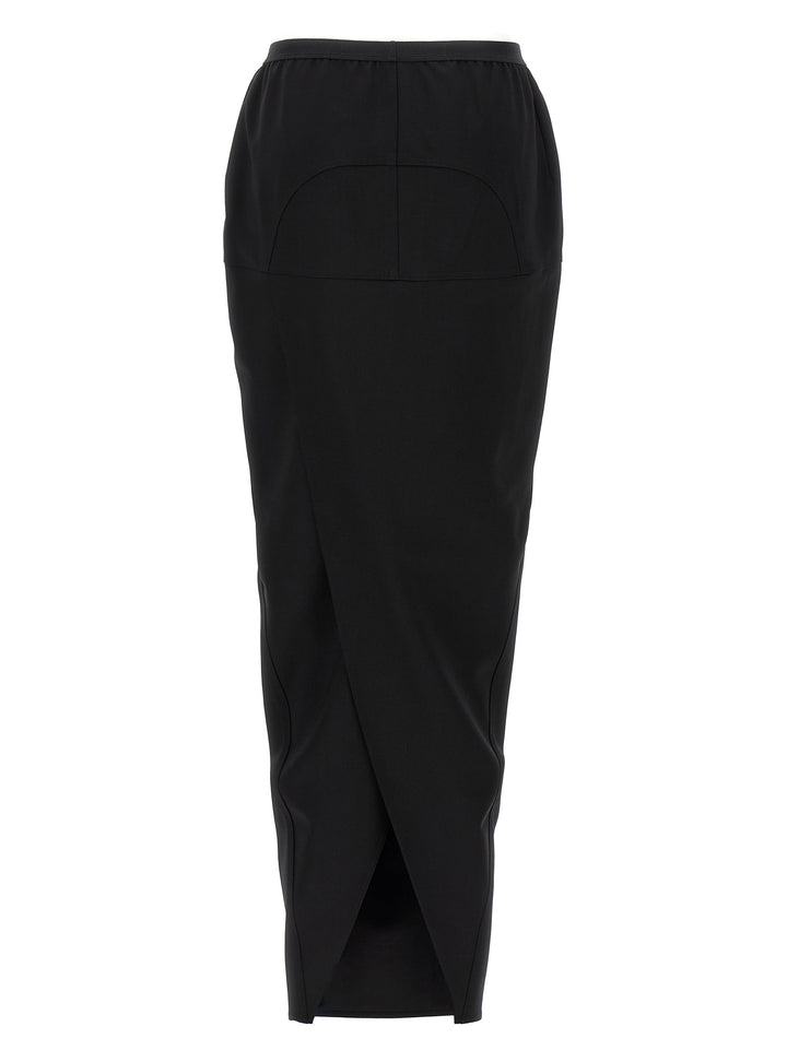 Rick Owens Soft Pillar Long Skirts - Black | 47e2a47df78d94acd3f9fa3e54aa3be324347cf9