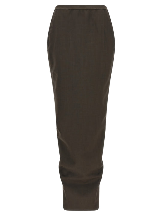 Soft Pillar Long Skirts Gray