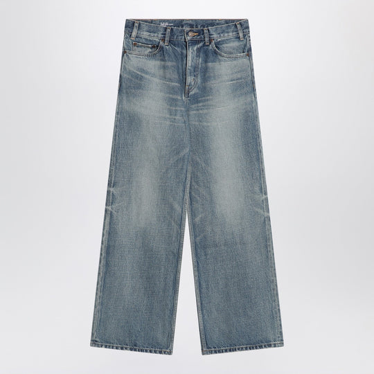 Blue Jeans In Washed Denim