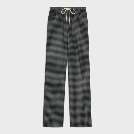 Straight Jogging Pants In Vichy Wool
