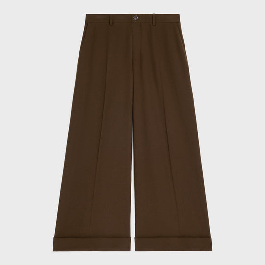 Docks Trousers In Stretch Wool Gabardine Kaki