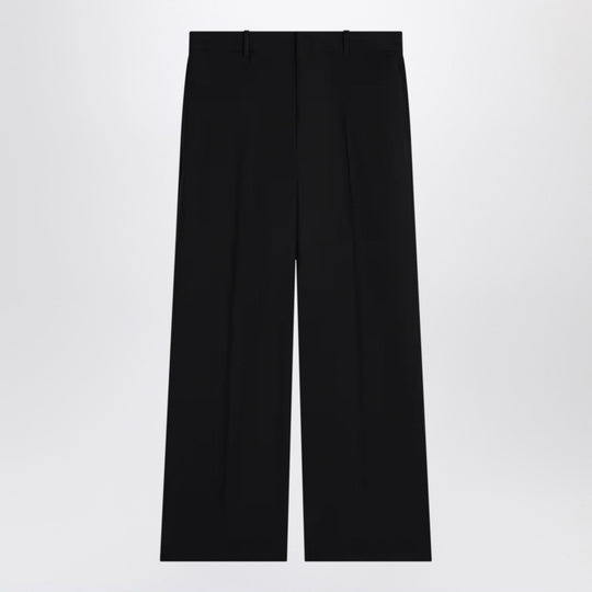 Ethan Trousers In Black Wool Gabardine