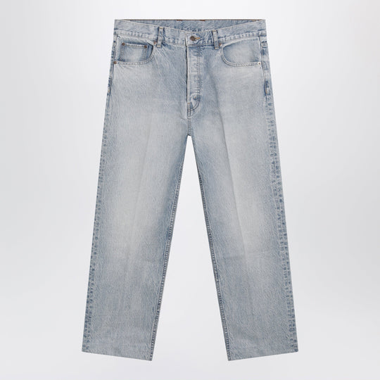 Powder Blue Jeans With A Faded Effect