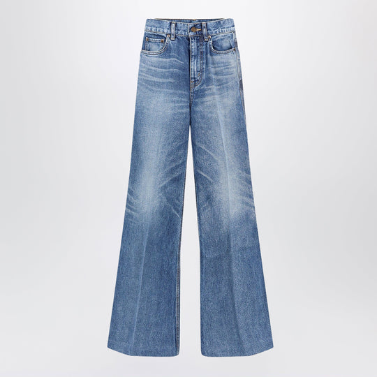 Flared Cotton Jeans Honey Blue