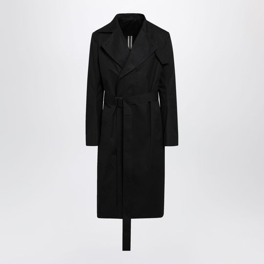 Black Double-Breasted Cotton Coat