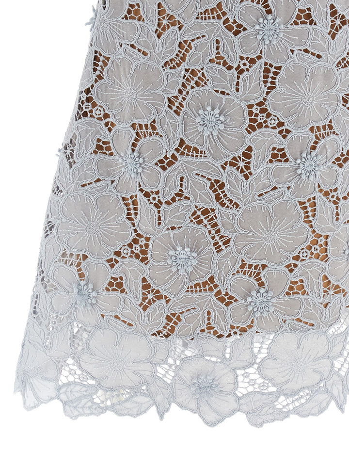 Self Portrait Blue Guipure Lace Mini Skirts - Light Blue | 647b463b360125cec442b3c4d974a228cfa40673