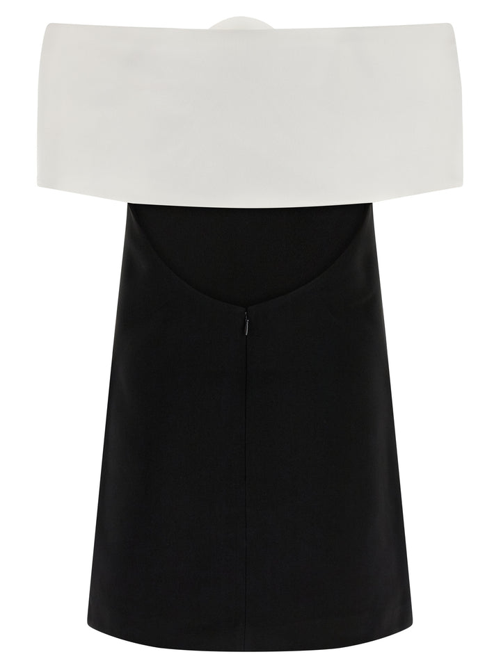 Self Portrait Black Crêpe Flower Mini Skirts - White/Black | 0b7c64284c2940489a08013046b85d365754d5dd