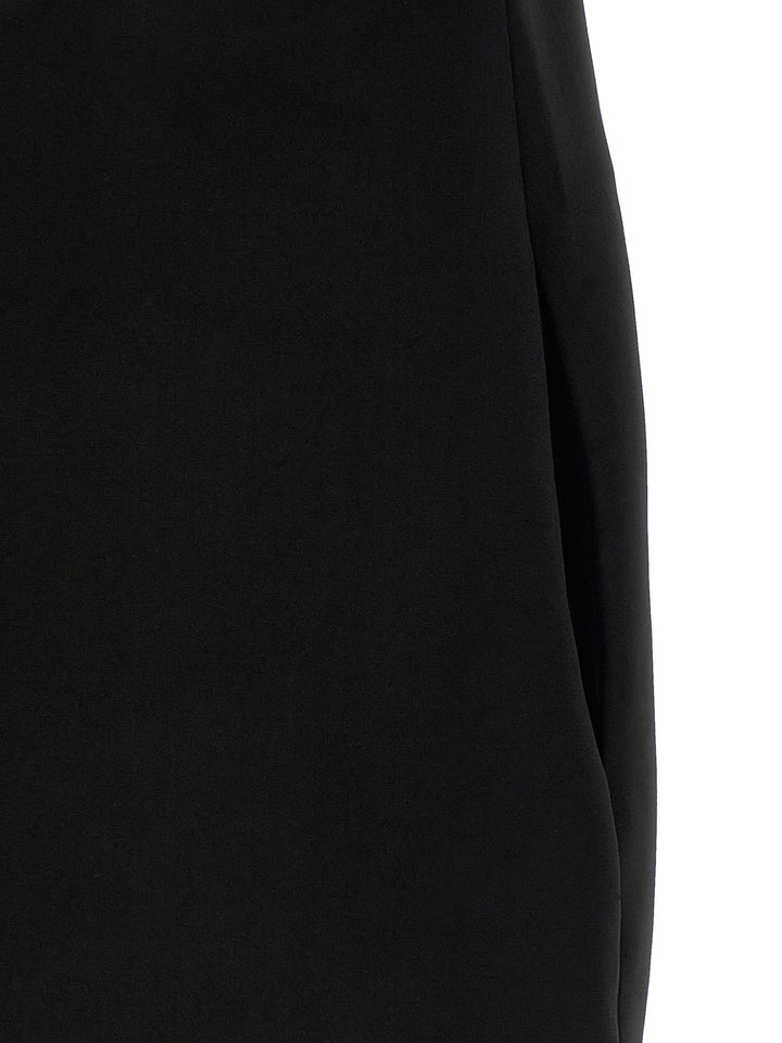 Self Portrait Black Crêpe Flower Mini Skirts - White/Black | 66bce8479fa9bc5dc0201cc2574f23d78f856659