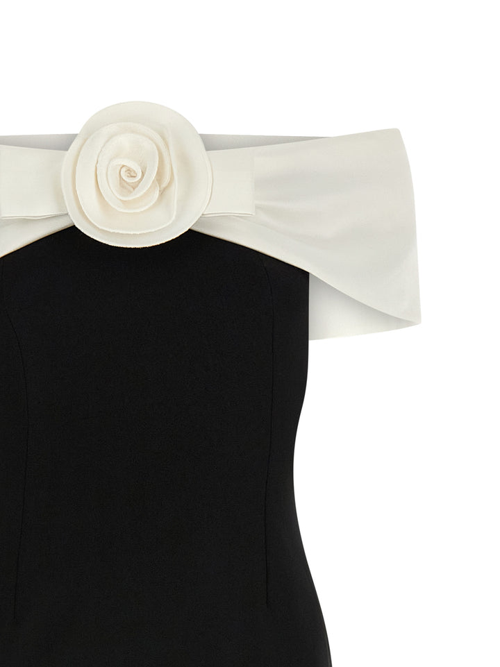 Self Portrait Black Crêpe Flower Maxi Skirts - White/Black | acfeb694c181ae55e7b3fadbd4638268a140ee76