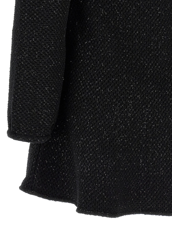Self Portrait Black Sequin Knit Mini Dresses - Black | ffbe40205f76b85d71b7da0ba2e8ffda95e21882