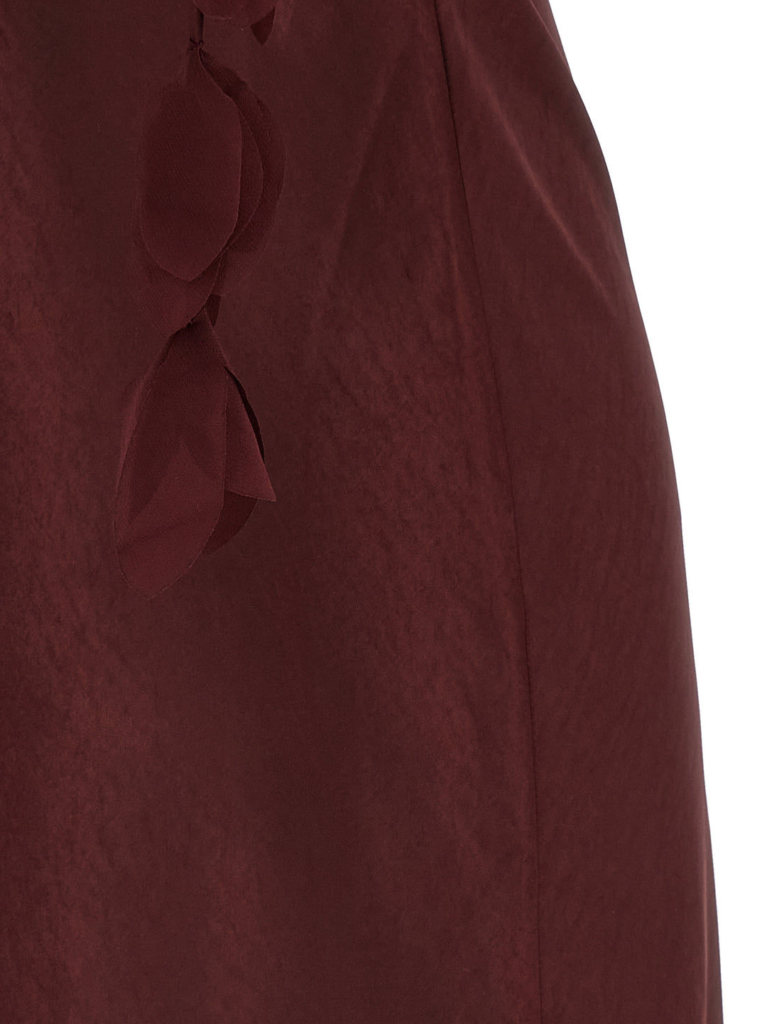Self Portrait Burgundy Satin Flower Midi Dresses - Bordeaux | d7ca8cfc3aff3c0d1fd236a7615e3f9efcf5299a