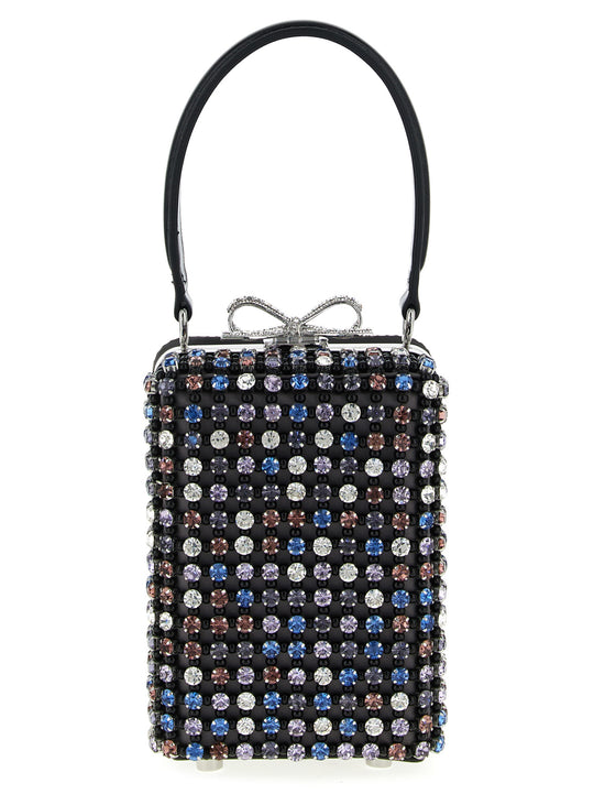 Multi Crystal Chainmail Hand Bags Multicolor