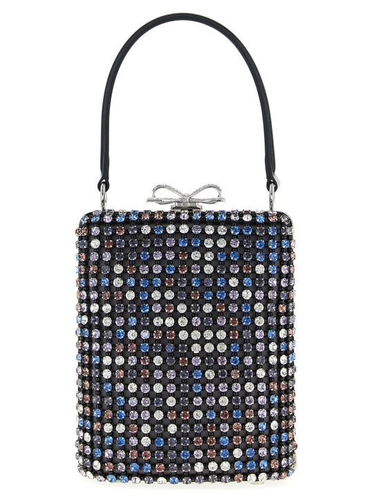 Multi Crystal Chainmail Hand Bags Multicolor