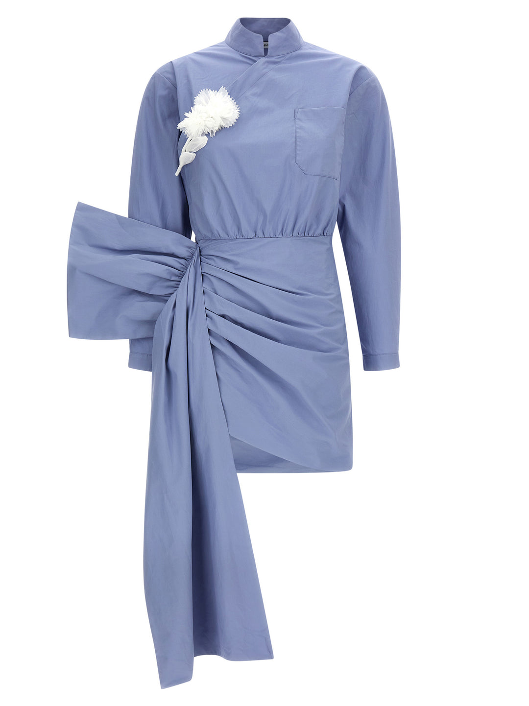 Self Portrait Blue Cotton Tie Side Mini Skirts - Light Blue | b079f5e0d3e785f3d9d4f2d6168bdd65787f9ab6