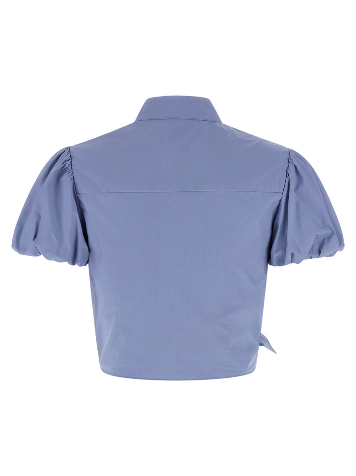 Self Portrait Blue Cotton Tie Side Tops - Light Blue | e3fa3755905036f0e42e7453eb5d6cda9930c125