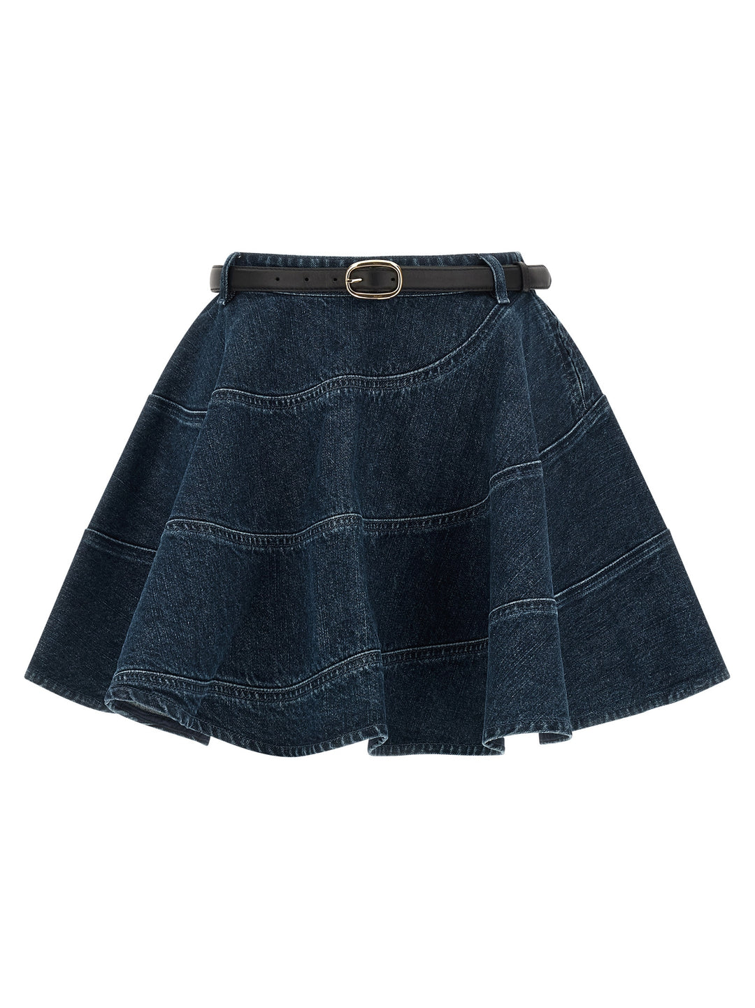 Self Portrait Flared Denim Mini Skirts - Blue | 2a040bc6236c613ec853339658a5370534180088