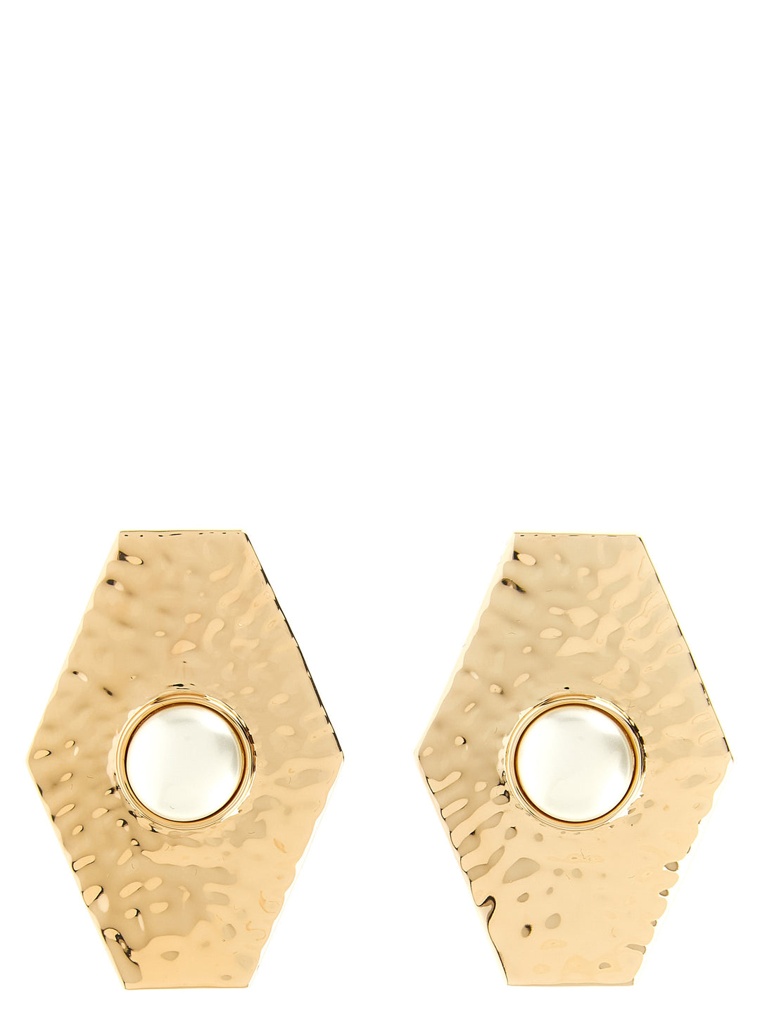 Self Portrait Large Hammered Gold Pearl Jewelry - Gold | e3d97b8ddbe10e1b7e0a11c08584ae8c7accb2ef