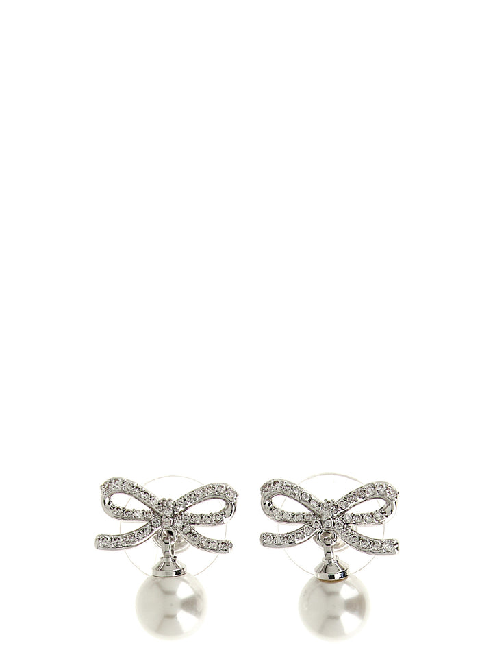 Self Portrait Bow Pearl Jewelry - Silver | 77fa5fee066205d4204e062e6697eeaf5bac00b2