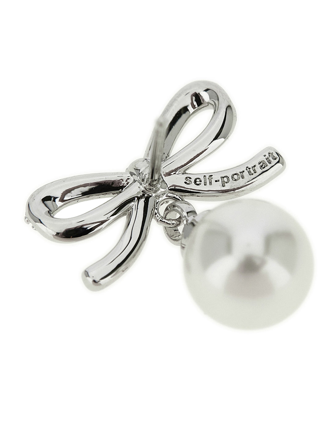 Self Portrait Bow Pearl Jewelry - Silver | f909edec9a325760e8c2cfbf29b7521e97258b60