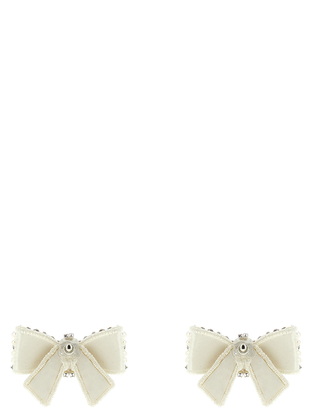 Self Portrait Pearl Satin Bow Jewelry - White | dad1e2739bee9650b30177b1e4ea9a88ed750391
