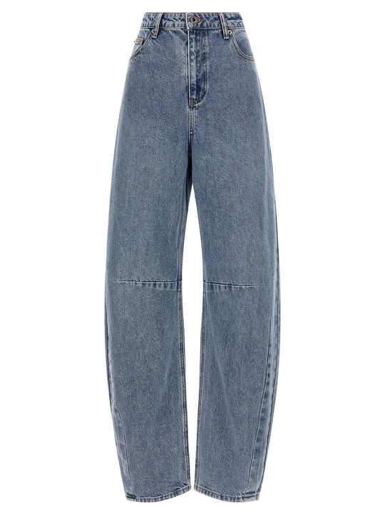 Blue Barrel Leg Jeans Blue