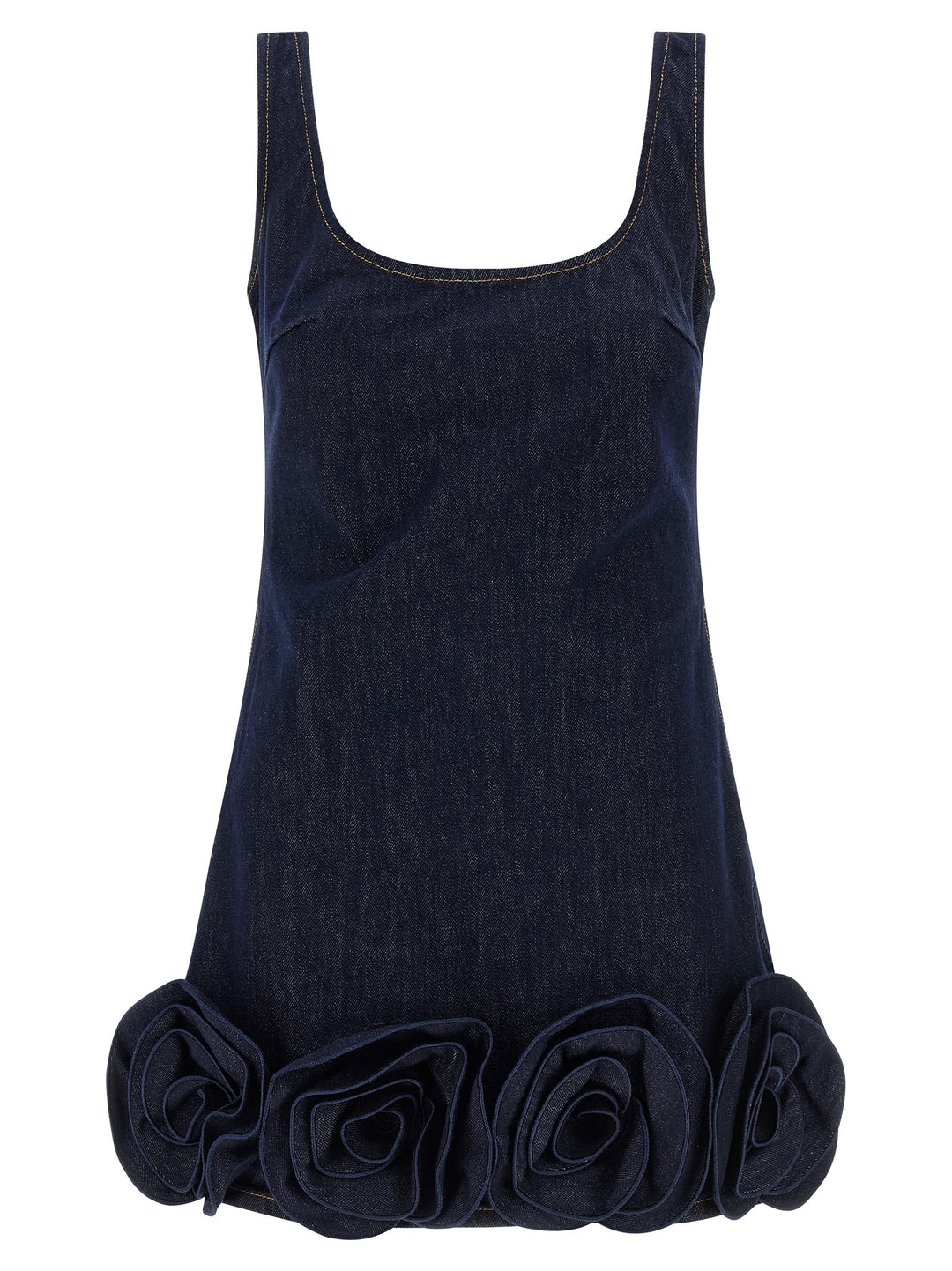 Self Portrait Indigo Denim 3d Flower Mini Dresses - Blue | c560db75e75aecef97e1819316aa739aeb31583d