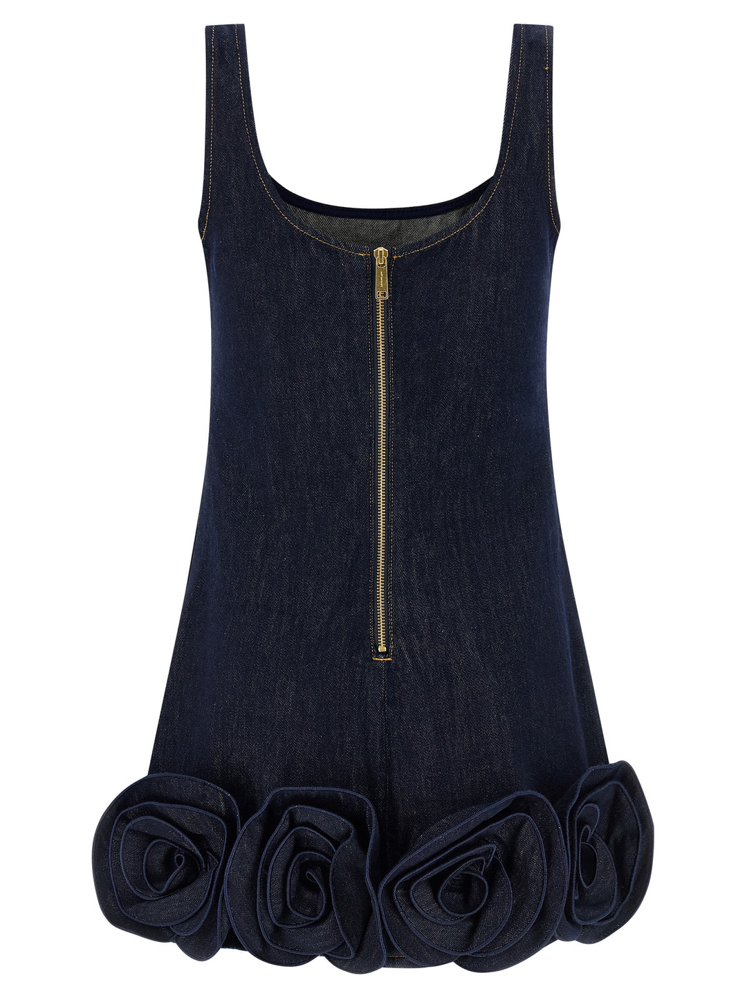 Self Portrait Indigo Denim 3d Flower Mini Dresses - Blue | abb70eedc5cdeed5a48d73707f10694dfdec7613