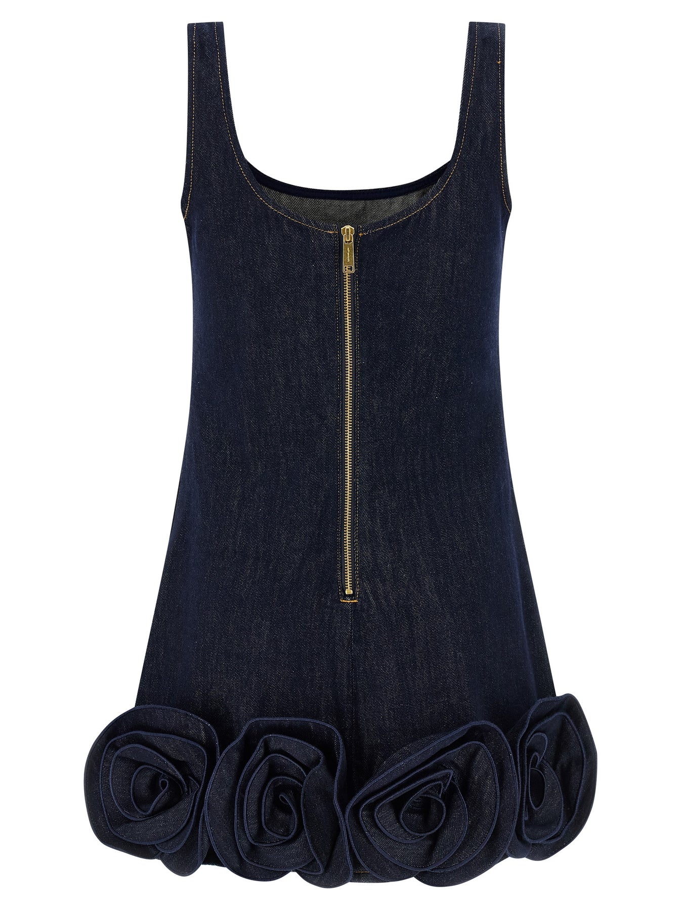 Self Portrait Indigo Denim 3d Flower Mini Dresses - Blue | abb70eedc5cdeed5a48d73707f10694dfdec7613