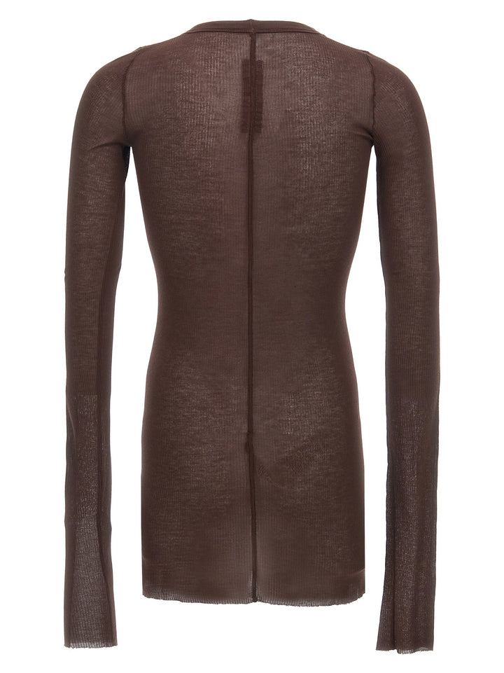 Rick Owens Rib T-shirt - Brown | 42cb69c44e8dc351dc4a342e9fe63c531ee89489